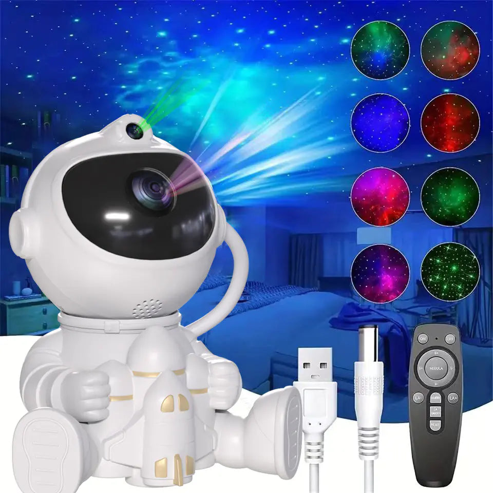 3Astronaut Rocket Star Projector Night Light