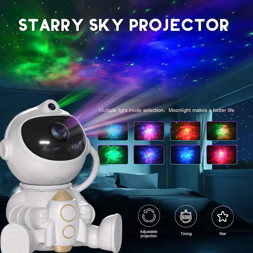 3Astronaut Rocket Star Projector Night Light
